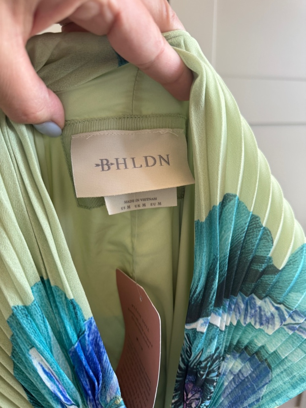 BHLDN Rosie Mock-Neck Pleated Chiffon Maxi Dress Anthropologie Summer Wedding ✅ - Picture 4 of 8